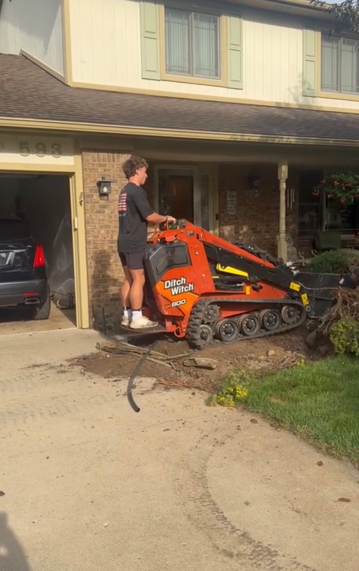 Traub equipment preparing a residential site